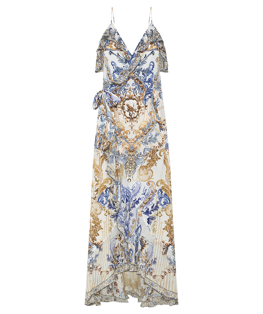 Camilla Soul Searching Long Wrap Dress With Frill 00023252