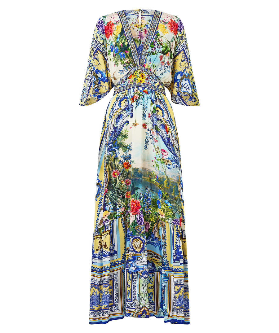 CAMILLA Wall To Wall Wonders Long Dress 00033114 – A stunning long dress with a vibrant signature print, elegant silhouette, and luxurious fabric for statement style