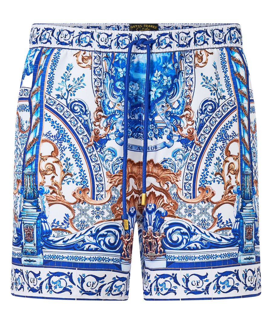 CAMILLA Azul Adventures Boardshort 00033176 – Stylish boardshorts featuring the vibrant Azul Adventures print, quick-dry fabric, and a comfortable fit for beach days