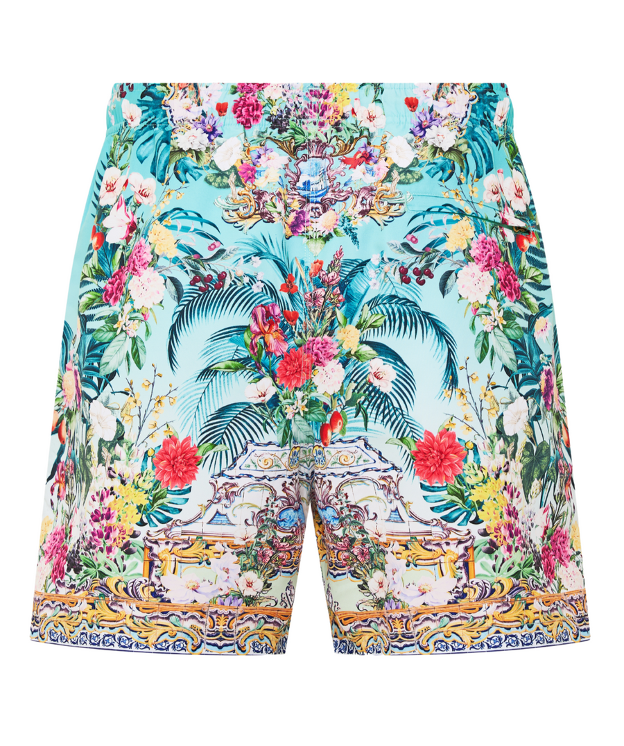 CAMILLA Gardens Of Queluz Boardshort 00033182 – Stylish boardshorts featuring a regal garden-inspired print, quick-dry fabric, and a comfortable tailored fit