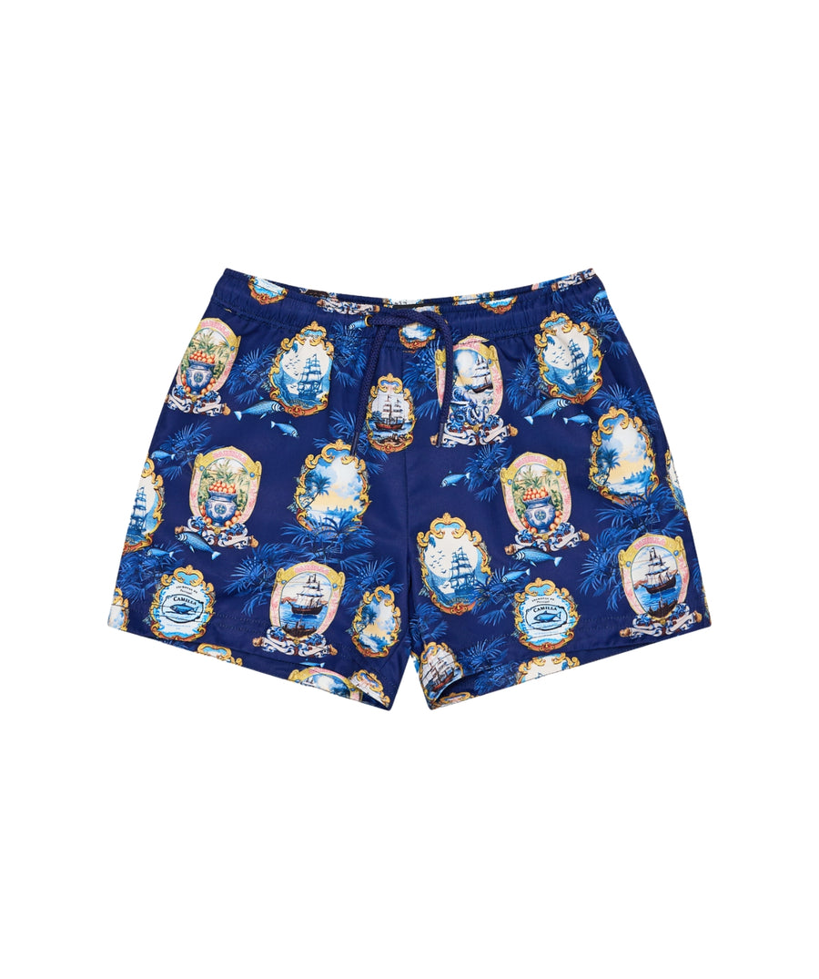 CAMILLA Salty Splendour Boardshort 00034061 – Vibrant boardshorts featuring the ocean-inspired Salty Splendour print, quick-dry fabric, and a tailored fit for comfort