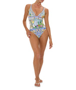 CAMILLA Wall To Wall Wonders One Piece Swimsuit 00034216 – A striking one-piece swimsuit featuring a vibrant signature print, flattering silhouette, and luxe fabric