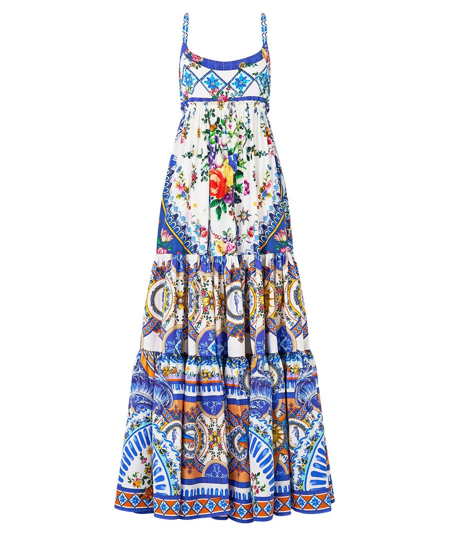 Make a statement in the CAMILLA Tiles Darls Long Dress 00034869 – a luxe, flowing silhouette adorned with bold prints, perfect for day-to-night elegance.