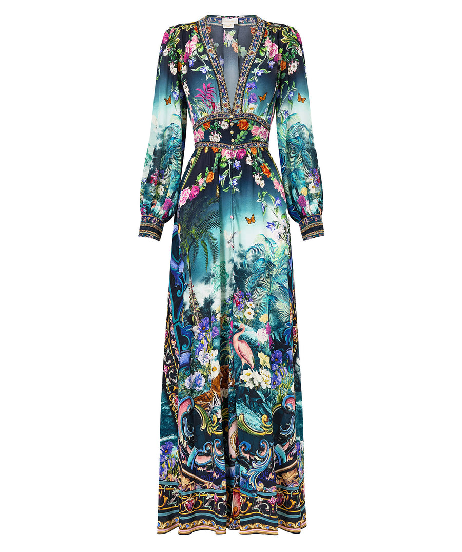 Elegant and timeless, the CAMILLA Basked In Baroque Long Dress 00035121 features luxurious prints, flowing fabric, and signature CAMILLA charm for standout style.