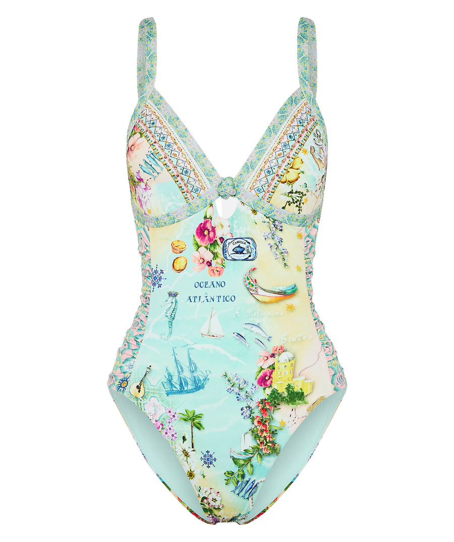 Make waves in the CAMILLA Just Coasting One Piece Swimsuit 00035497 – a stunning, luxe design with signature prints, perfect for chic resort and beach days.