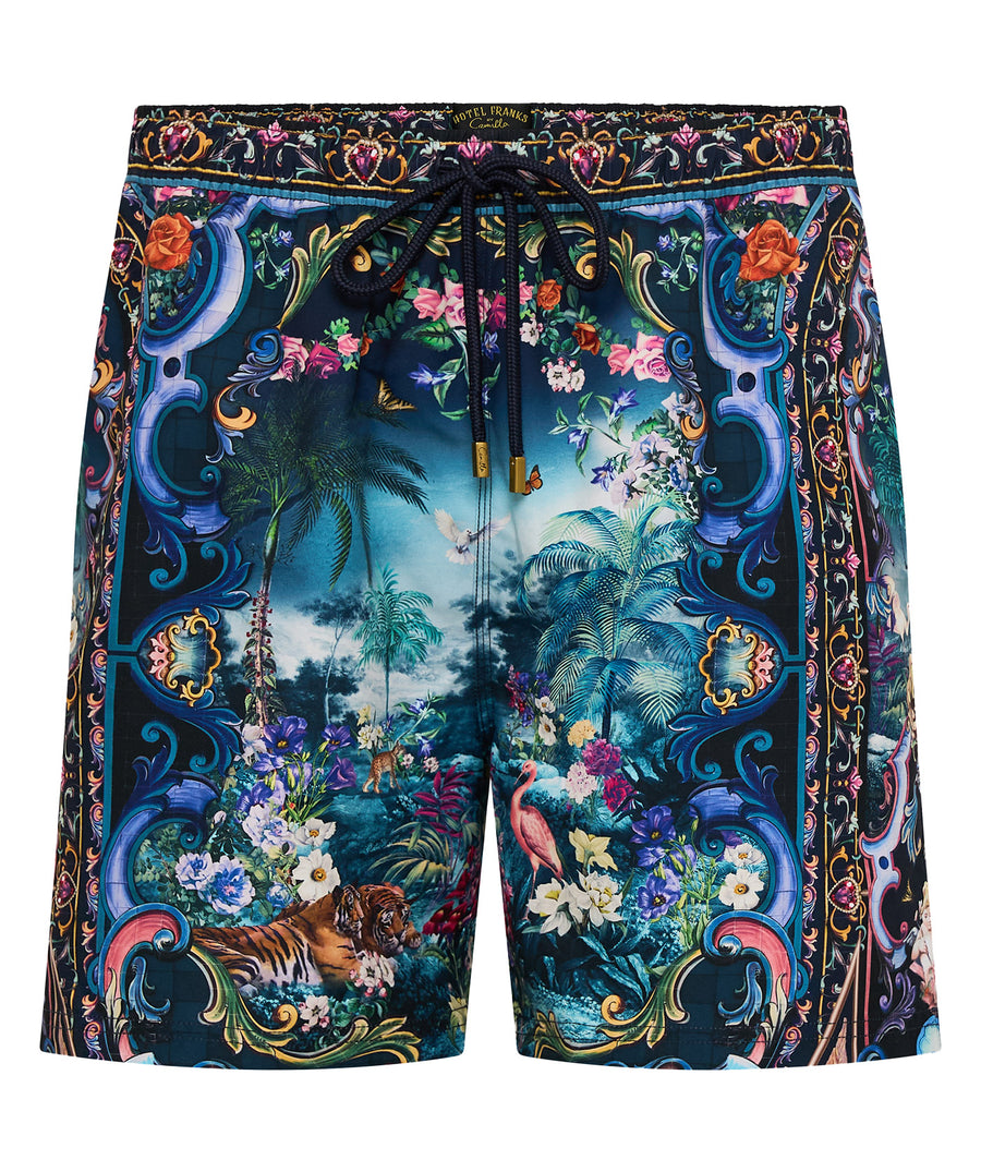 Elevate your swim style with the CAMILLA Basked In Baroque Boardshort 00035729 – vibrant, baroque-inspired design crafted for comfort and standout appeal.