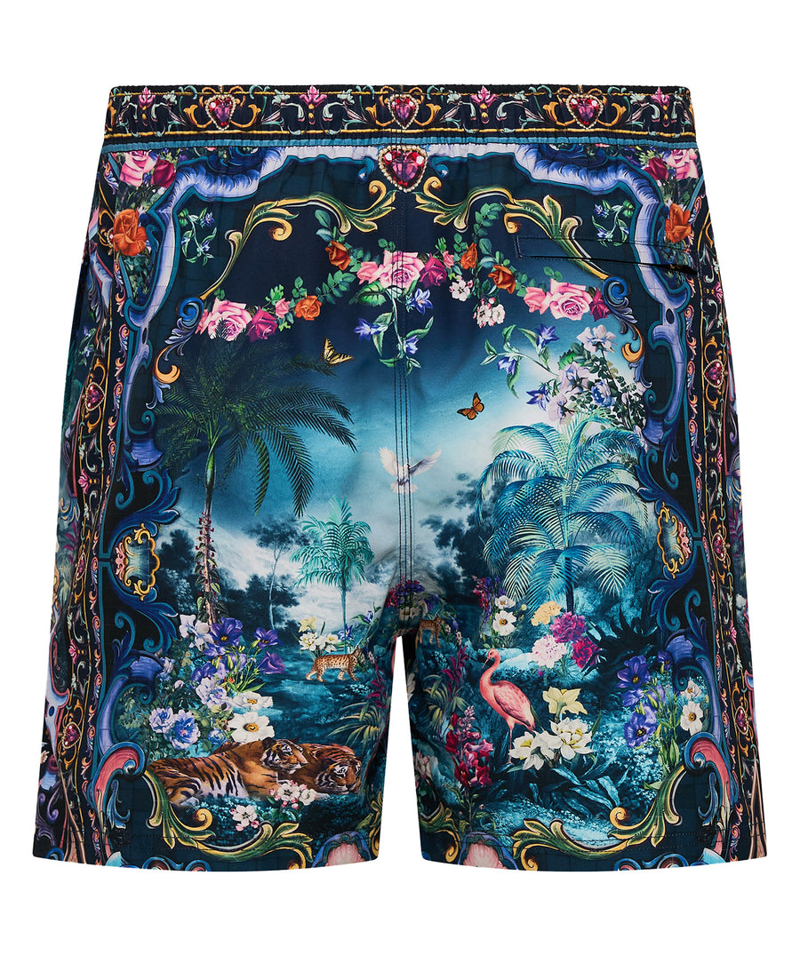 Elevate your swim style with the CAMILLA Basked In Baroque Boardshort 00035729 – vibrant, baroque-inspired design crafted for comfort and standout appeal.