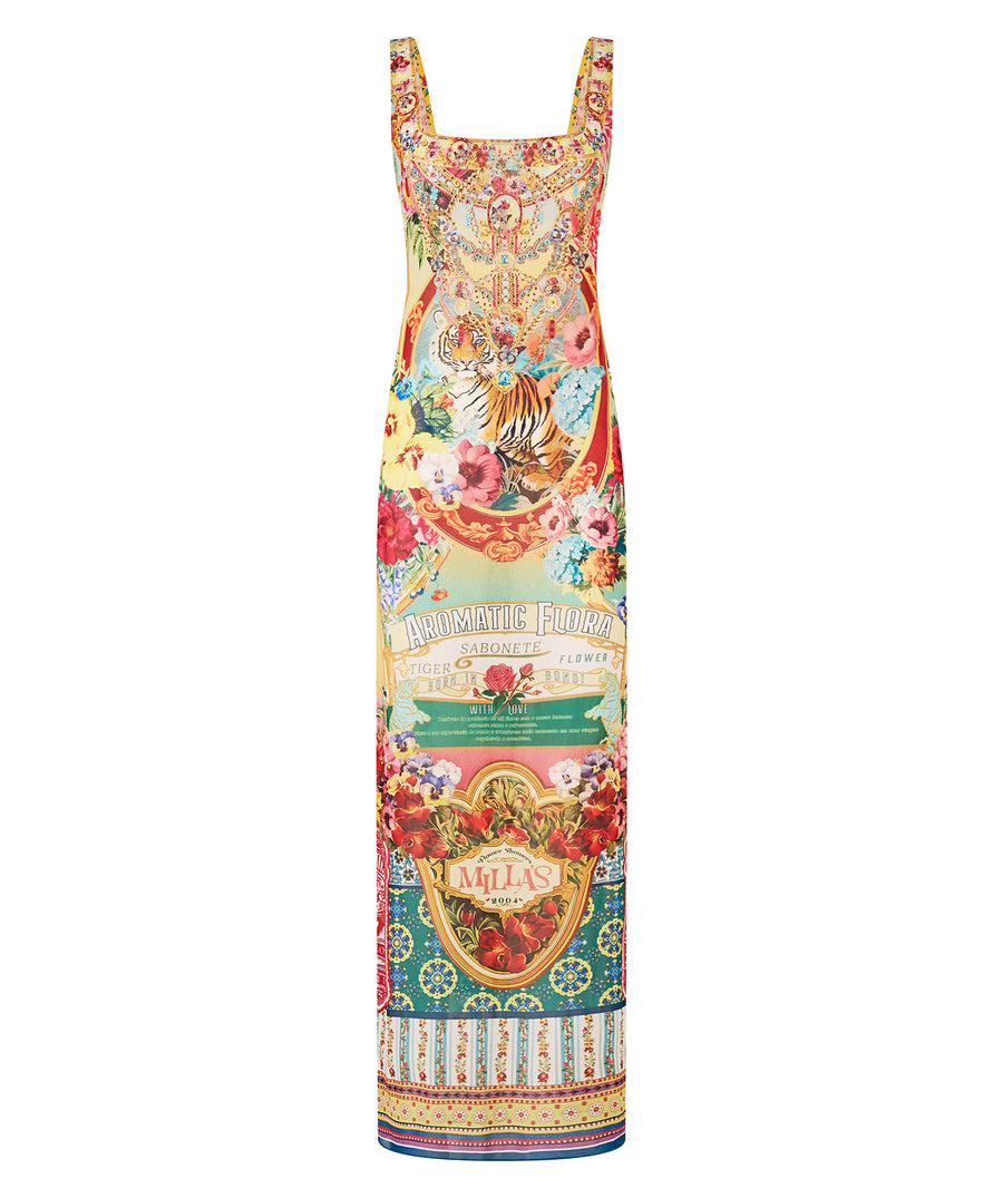Command attention in the CAMILLA Aromatic Tiger Flower Long Dress 00035763 – a striking fusion of wild prints, flowing elegance, and luxe craftsmanship