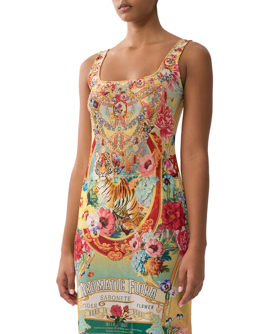 Command attention in the CAMILLA Aromatic Tiger Flower Long Dress 00035763 – a striking fusion of wild prints, flowing elegance, and luxe craftsmanship