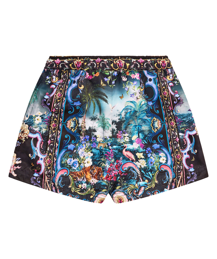 Stand out poolside in the CAMILLA Basked In Baroque Boardshort 00036216 – bold prints meet comfort in this luxe swim essential for stylish summer days.
