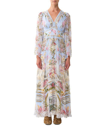 Tiled In Time Flared Sleeve Dress