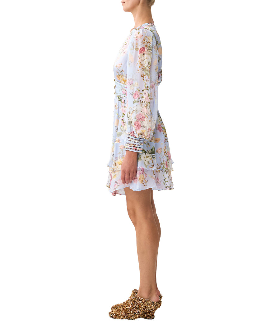 CAMILLA Tiled In Time Button Front Frill Dress 00036496 – a chic, flowy silhouette with frill details and timeless elegance for any occasion.