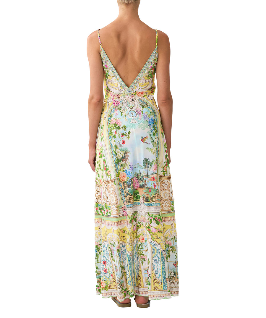 The CAMILLA Tales of Topkapi Slip Dress 00036519 features a sleek silhouette, luxe silk, and crystal embellishments—perfect for elegant day-to-night style.