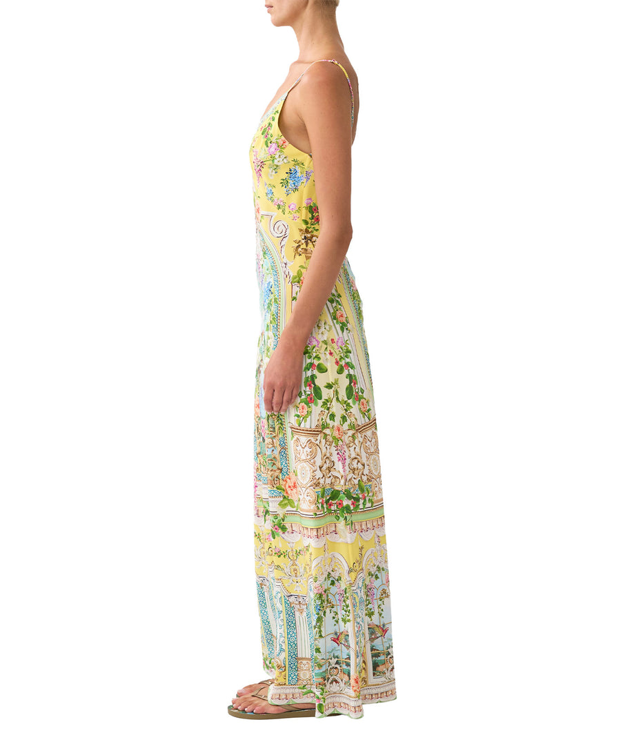 The CAMILLA Tales of Topkapi Slip Dress 00036519 features a sleek silhouette, luxe silk, and crystal embellishments—perfect for elegant day-to-night style.