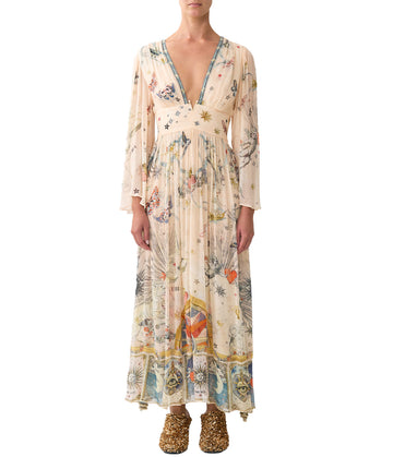 CAMILLA House of Horoscopes Hardware Long Sleeve Dress 00036644 – celestial-inspired design with luxe details, perfect for elegant day-to-night style.