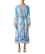 The CAMILLA Isnik Lullaby Blouson Sleeve Layer 00037270 features flowy sleeves, vibrant prints, and crystal details—perfect for luxe, effortless layering.