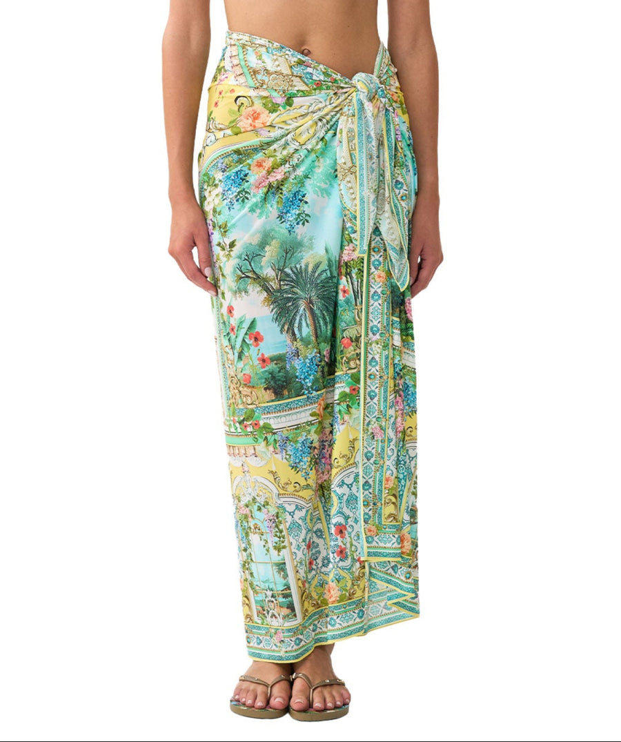 The CAMILLA Tales of Topkapi Palace Long Sarong 00037640 showcases a vibrant print and versatile styling—perfect as a chic beach cover-up or resort layer.