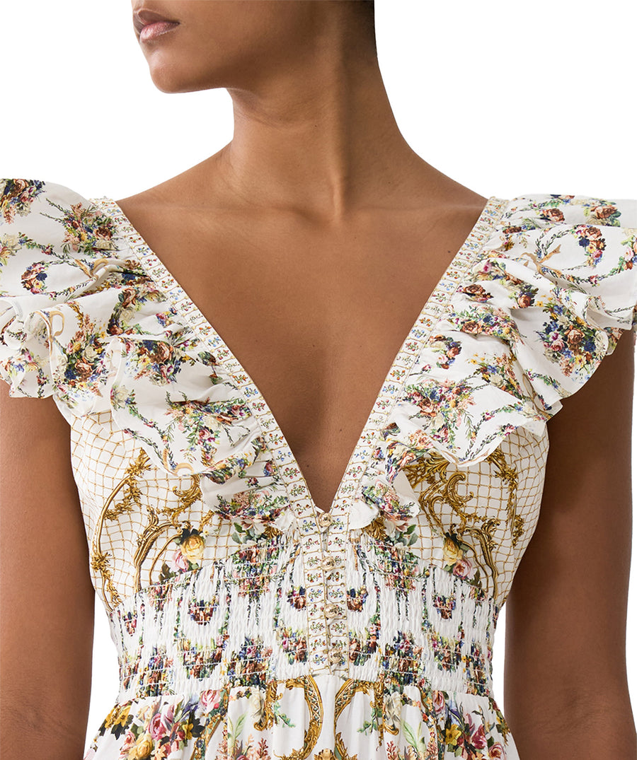 Make a grand entrance in the CAMILLA Dressing Room Drama Long Dress 00039656 – a theatrical blend of bold prints, flowing fabric, and timeless elegance