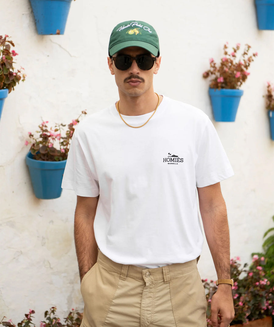HOMIES MARBELLA Classic T-Shirt Rubber Logo H03.033 – A timeless t-shirt featuring the signature rubber logo, crafted from high-quality fabric for a stylish and comfortable fit.
