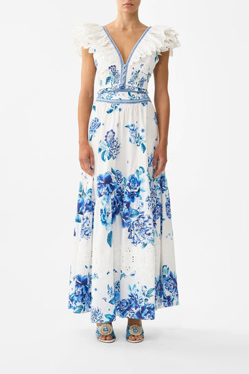 CAMILLA Ceramic Garden Short Sleeve Top & Skirt 00037056/00039494 – elegant matching set with vibrant prints, perfect for chic day-to-night looks.