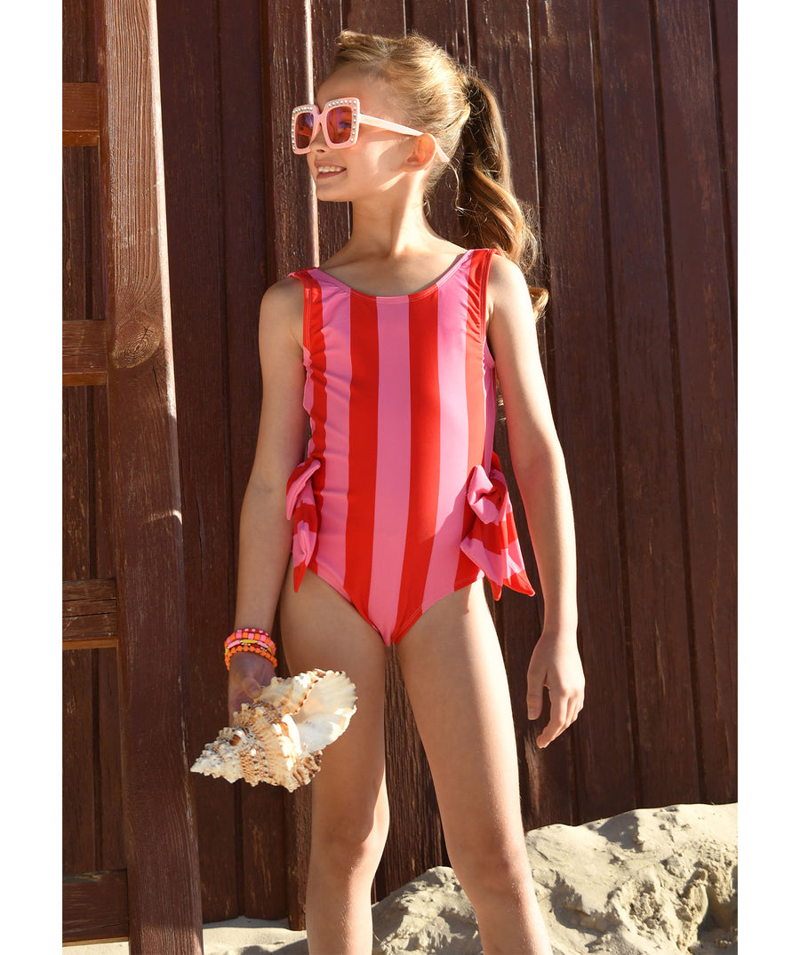ANGEL'S FACE Carly Striped One-Piece Swimsuit CARLY – A stylish one-piece swimsuit featuring bold stripes, a flattering fit, and elegant design, perfect for beach and poolside wear