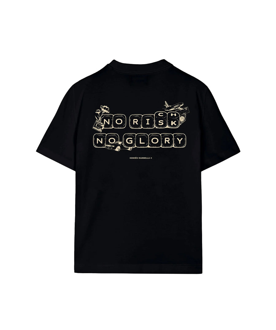 HOMIES MARBELLA No Risk No Glory T-Shirt FW25.H03.063 – bold statement tee crafted from premium cotton, perfect for making an impact in streetwear style.