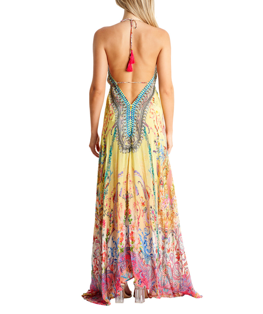 LA MODA Nile Maxi Halter High-Low Dress 24001 MXD