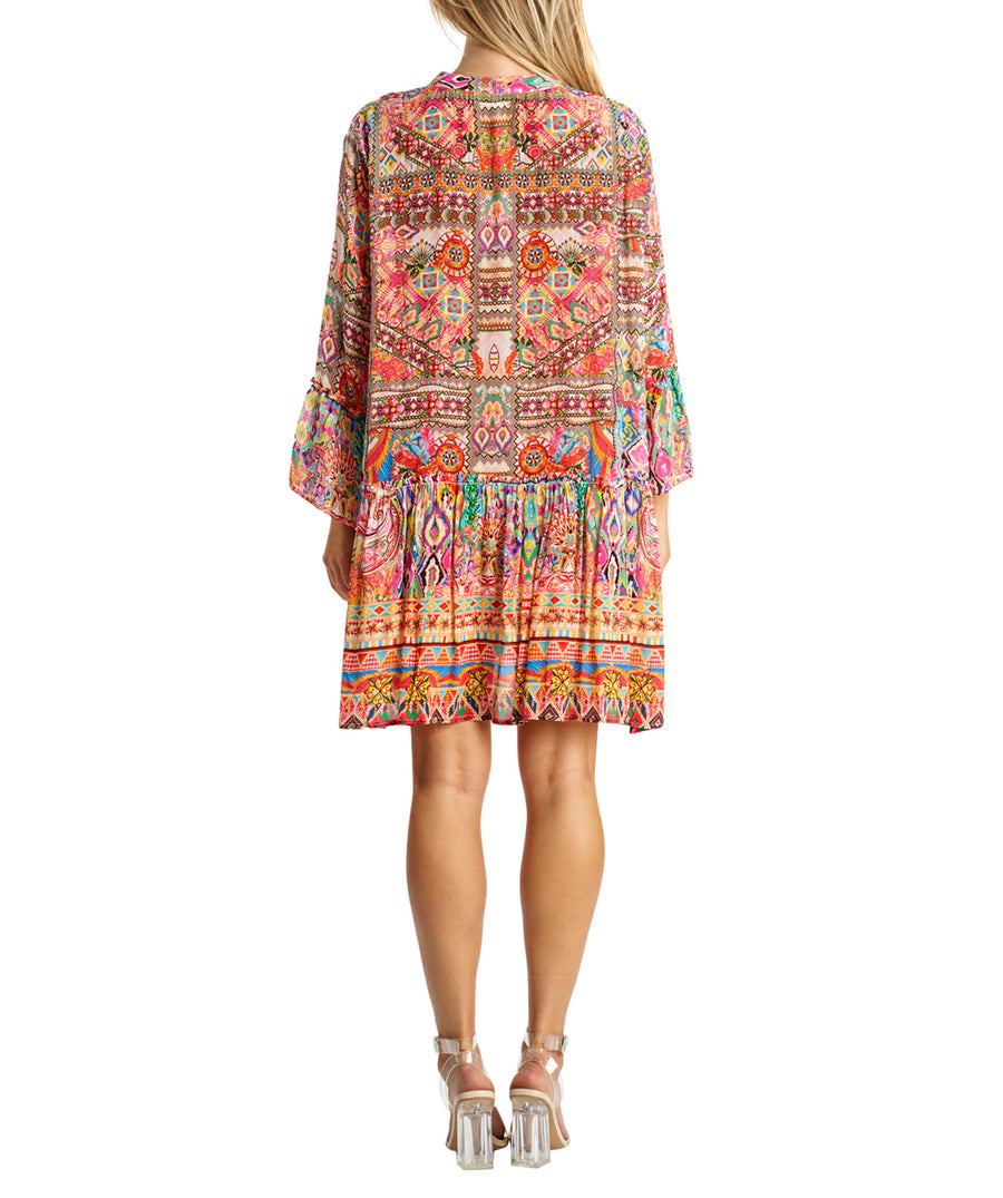 LA MODA Santorini Mid Length Short Dress 24019 SM