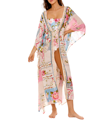 AGUA BENDITA Sam Meraki Tunic 17490 – A breezy tunic featuring a lively floral Meraki print, lightweight fabric, and relaxed fit for stylish, effortless cover-up wear