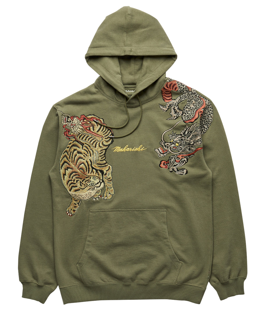 MAHARISHI Ying & Yang Hooded Sweat Olive 4573 
