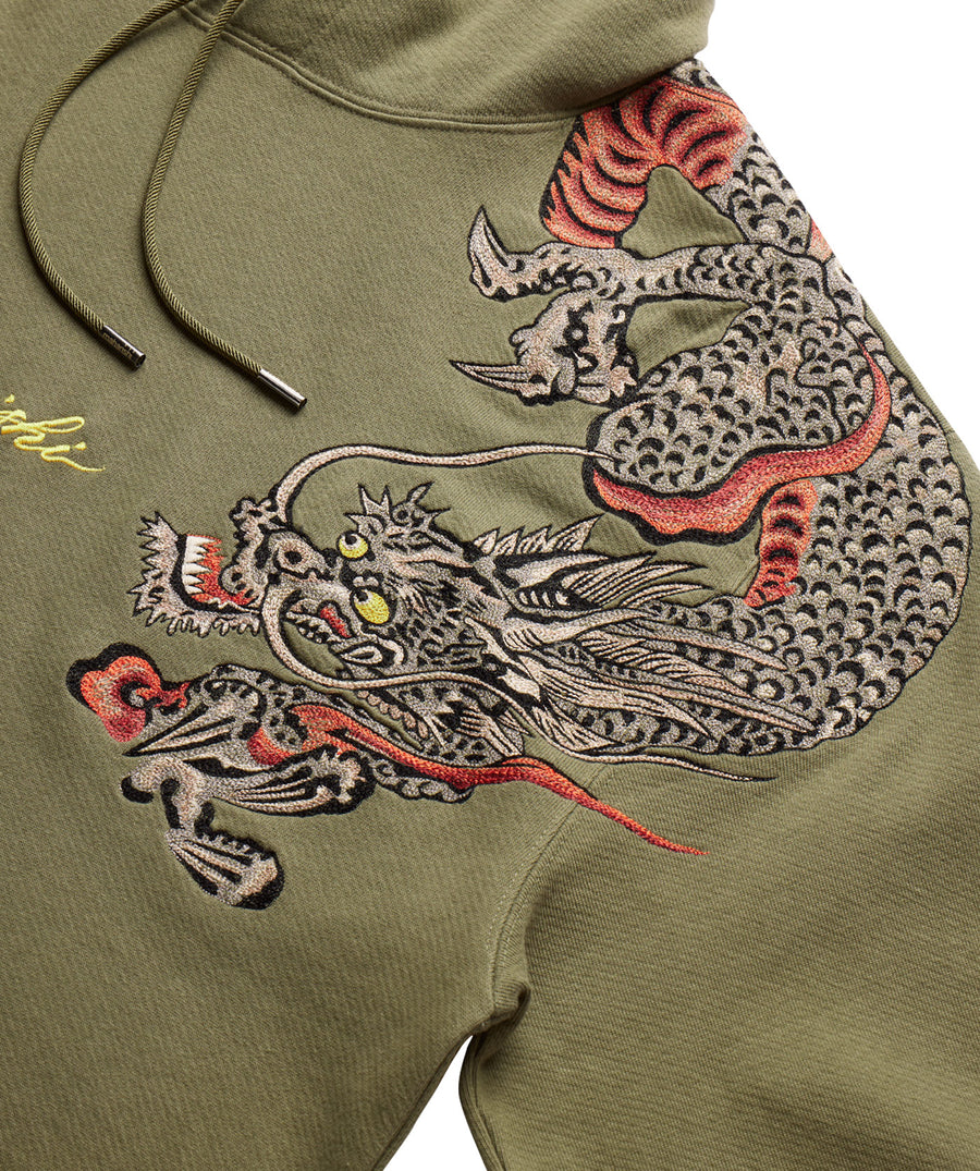 MAHARISHI Ying & Yang Hooded Sweat Olive 4573 