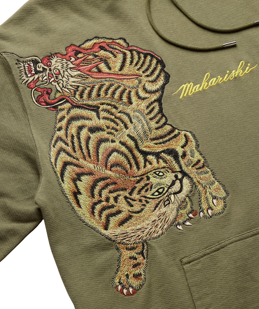 MAHARISHI Ying & Yang Hooded Sweat Olive 4573 