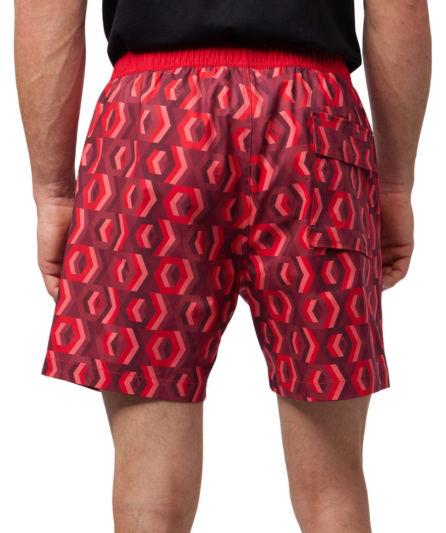PSYCHO BUNNY Apple Valley Printed Swim Shorts B6W631A2PO