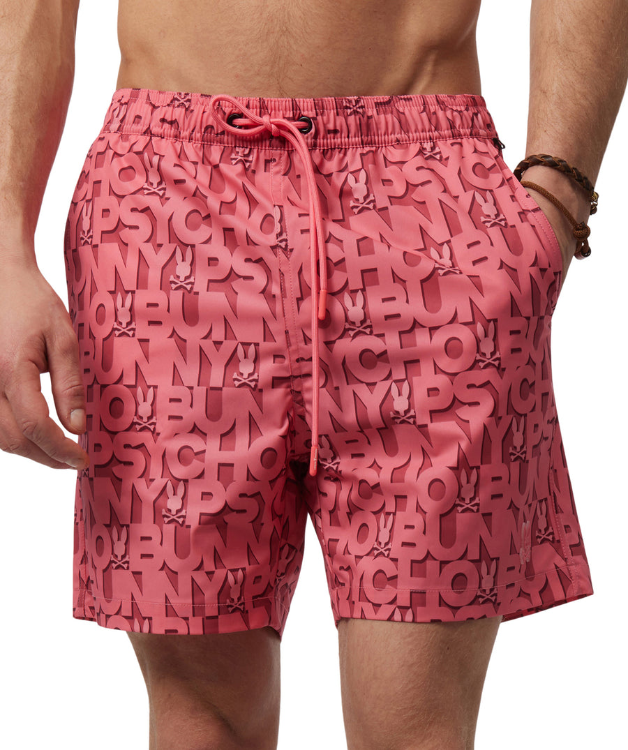 PSYCHO BUNNY  Damon Printed Swim Trunks B6W911Y1PO