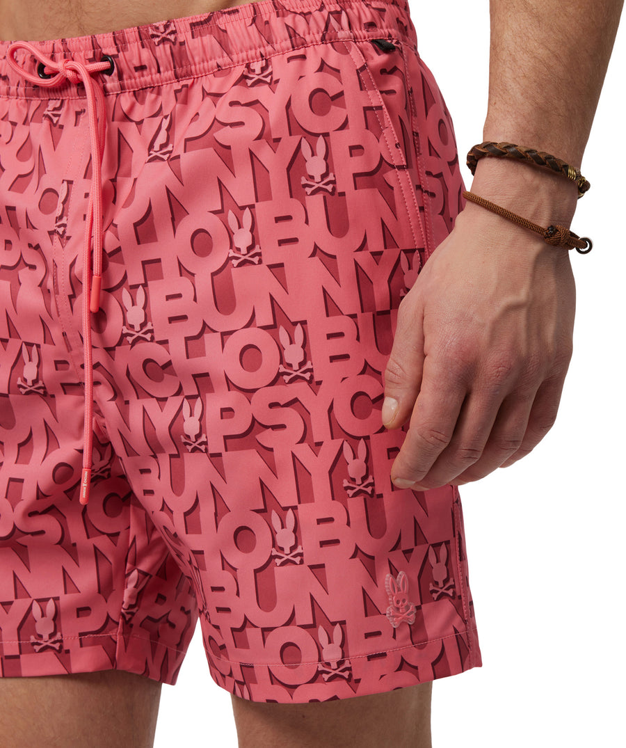 PSYCHO BUNNY  Damon Printed Swim Trunks B6W911Y1PO