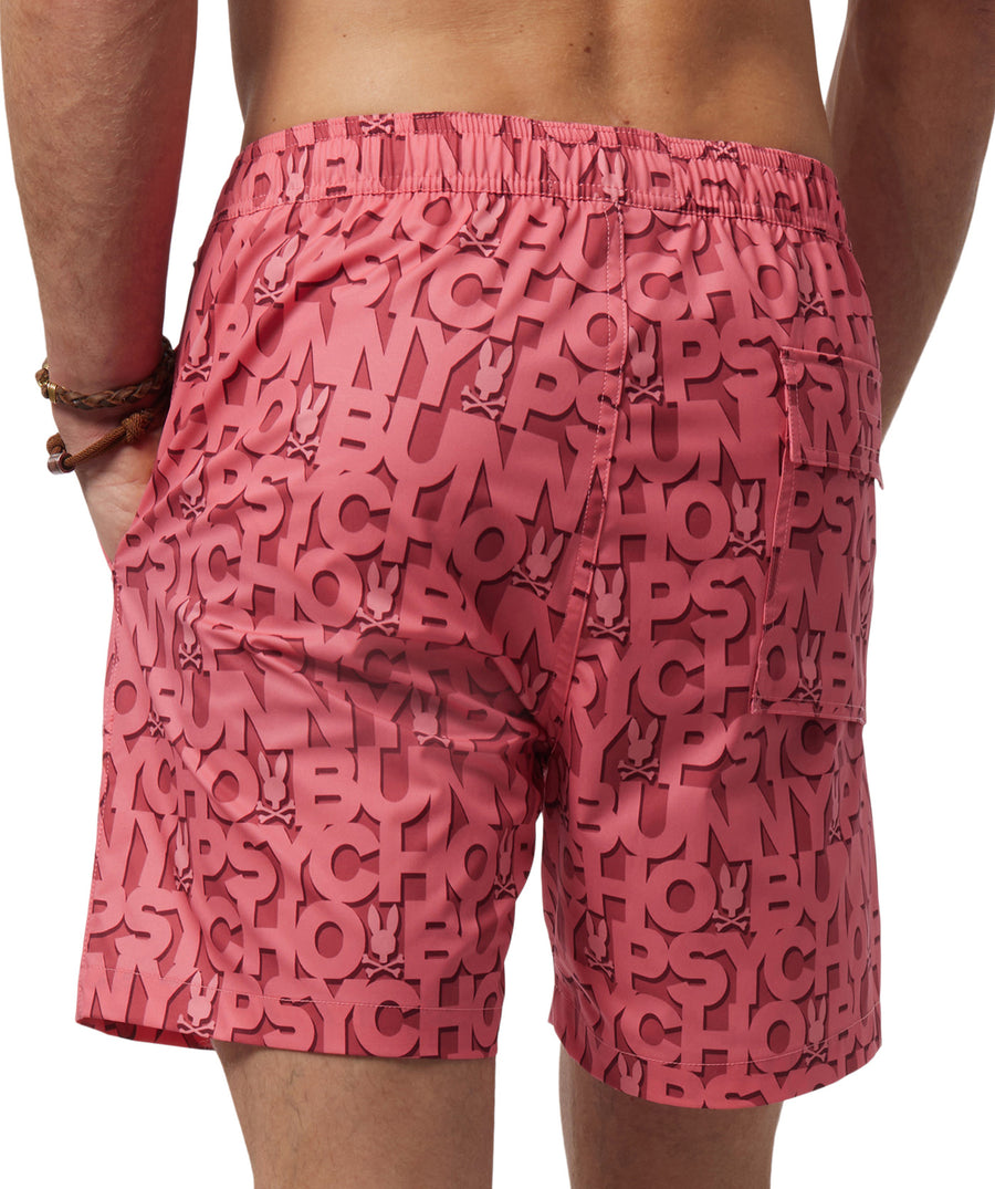 PSYCHO BUNNY  Damon Printed Swim Trunks B6W911Y1PO