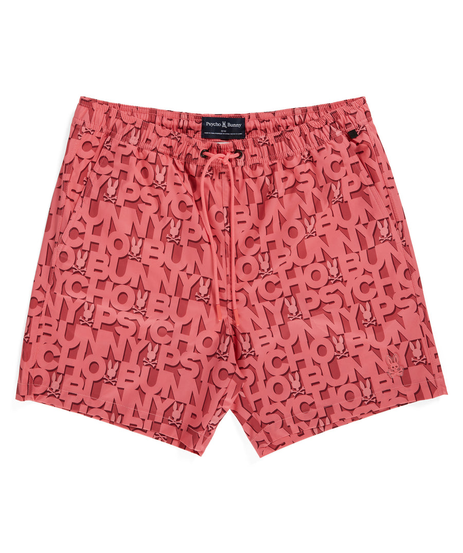 PSYCHO BUNNY  Damon Printed Swim Trunks B6W911Y1PO