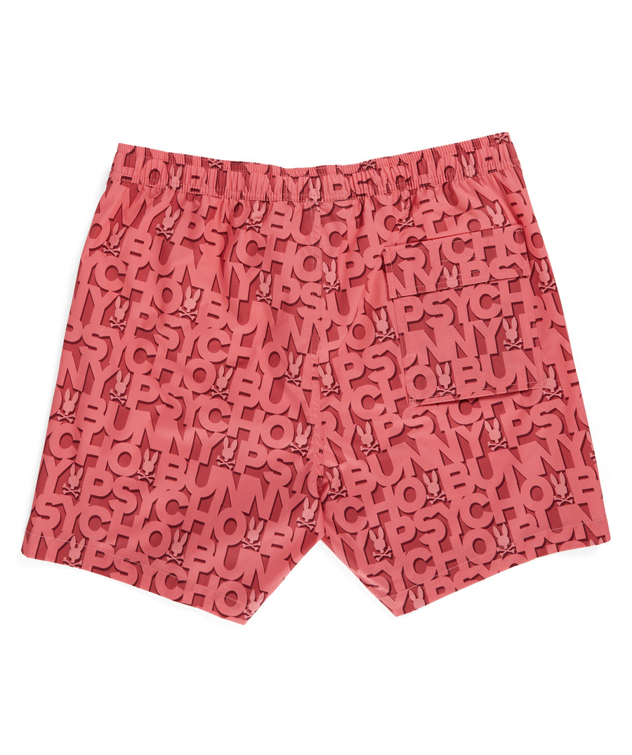 PSYCHO BUNNY  Damon Printed Swim Trunks B6W911Y1PO
