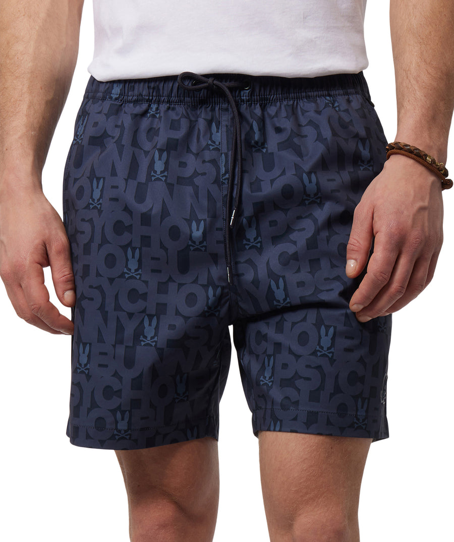 PSYCHO BUNNY  Damon Printed Swim Trunks B6W911Y1PO
