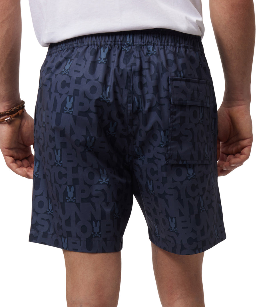 PSYCHO BUNNY  Damon Printed Swim Trunks B6W911Y1PO