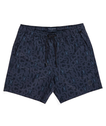 PSYCHO BUNNY  Damon Printed Swim Trunks B6W911Y1PO