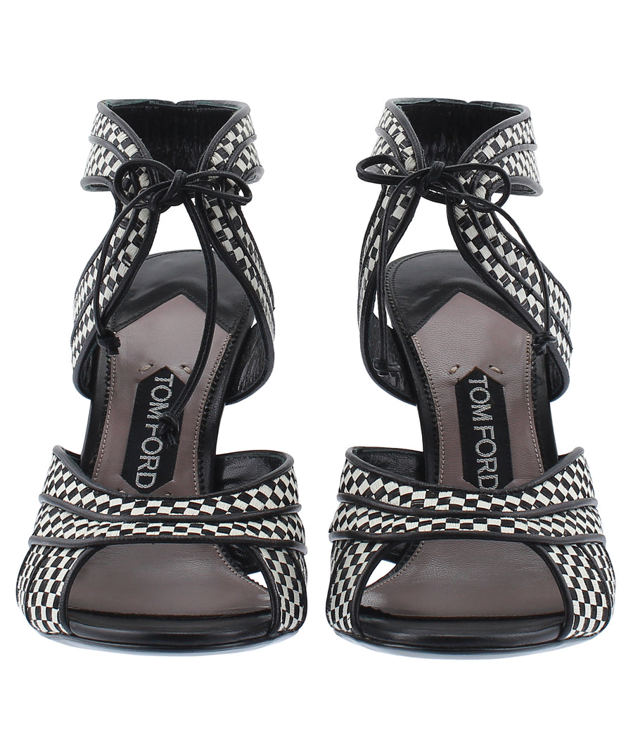 TOM FORD Checkered Leather Sandals W0359T