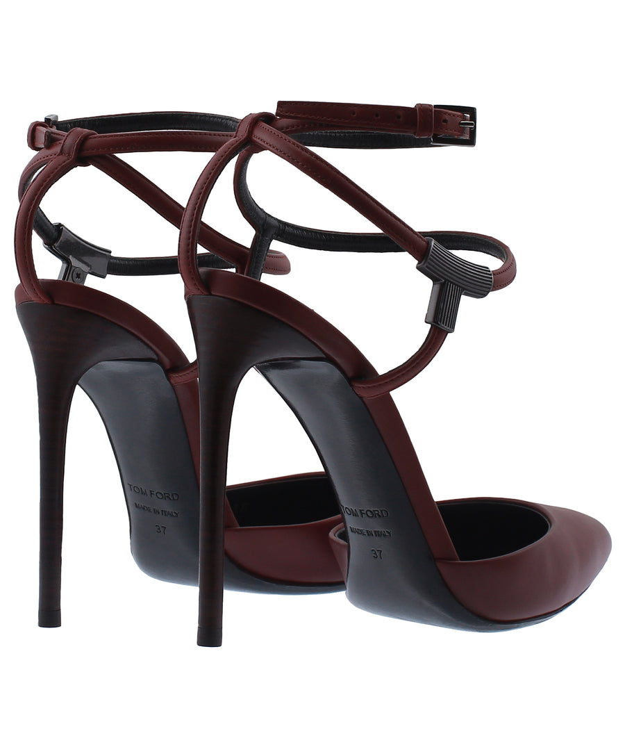 TOM FORD Double Ankle Wrap Leather Sandals W2041R-SCA