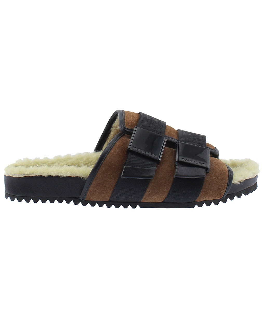 TOM FORD Fur Lining Slipper Sandals J1131T-MEC – Ocean Drive display picture 3