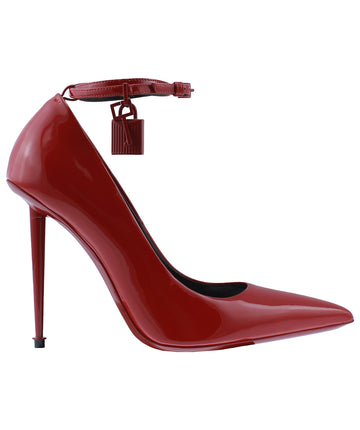 TOM FORD Lacquered Patent Leather Padlock Pumps W2271L-PTN