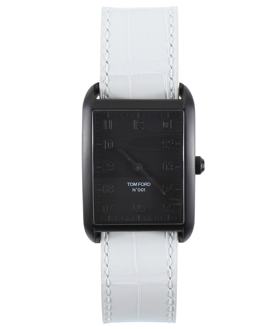 TOM FORD  001 Rectangular Watch TFS002 Alligator Strap TFT001-006/TFS002-017-04