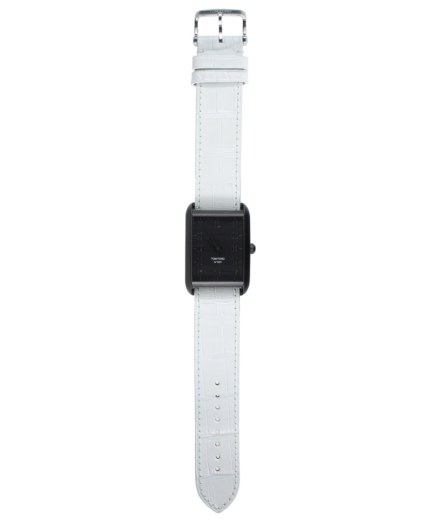 TOM FORD  001 Rectangular Watch TFS002 Alligator Strap TFT001-006/TFS002-017-04