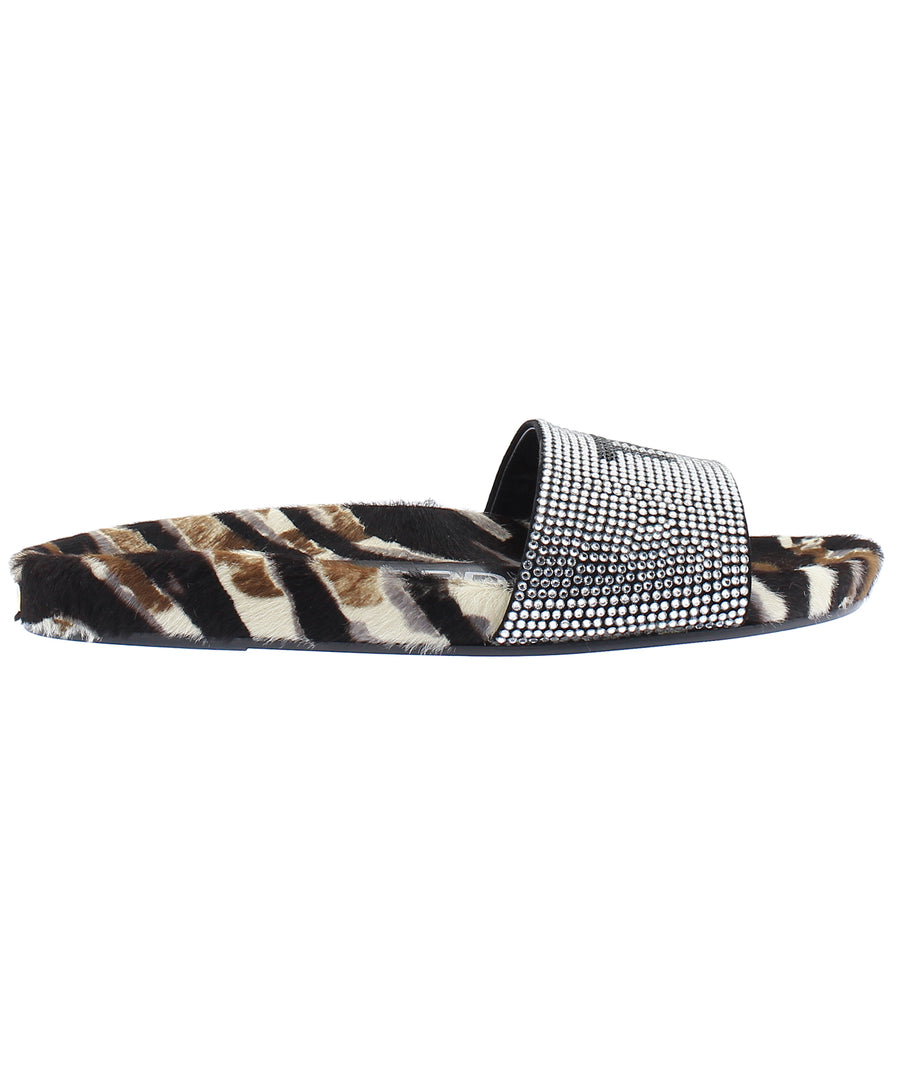 TOM FORD Crystal Embellished Fur Slides W2324T-CZH