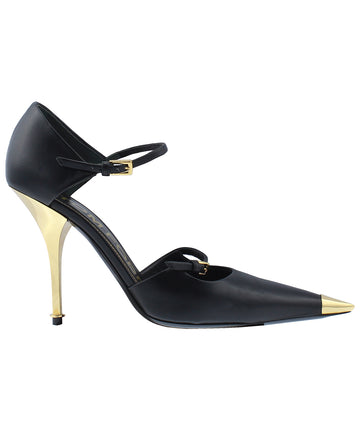 TOM FORD Double Strap Mary Jane Leather Pumps W2445T-NPM