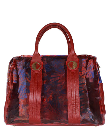 VERSACE Jungle Print Transparent Handbag 000VSLBF0002